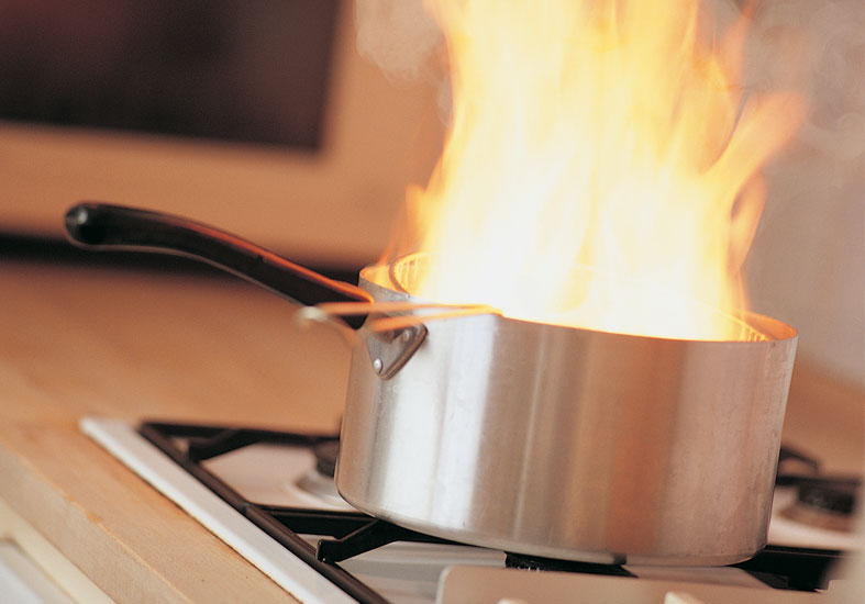 Cooking pan fire 