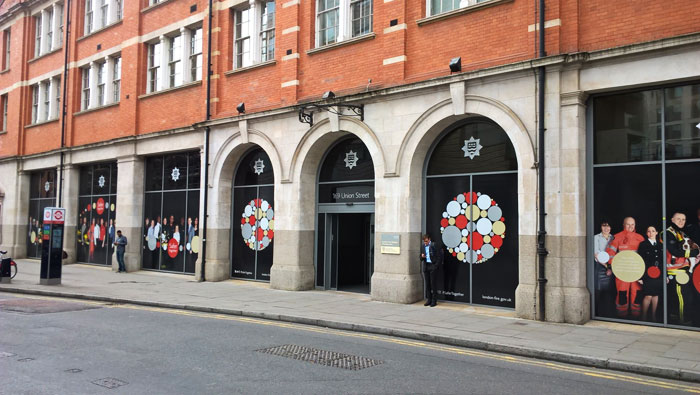 Front of Head office building of the LFB in Union Street 
