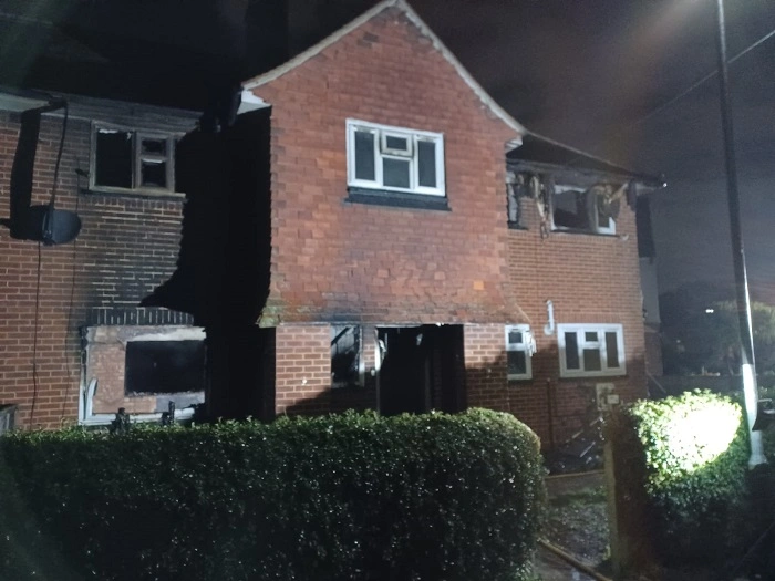 A building after E Bike Fire 