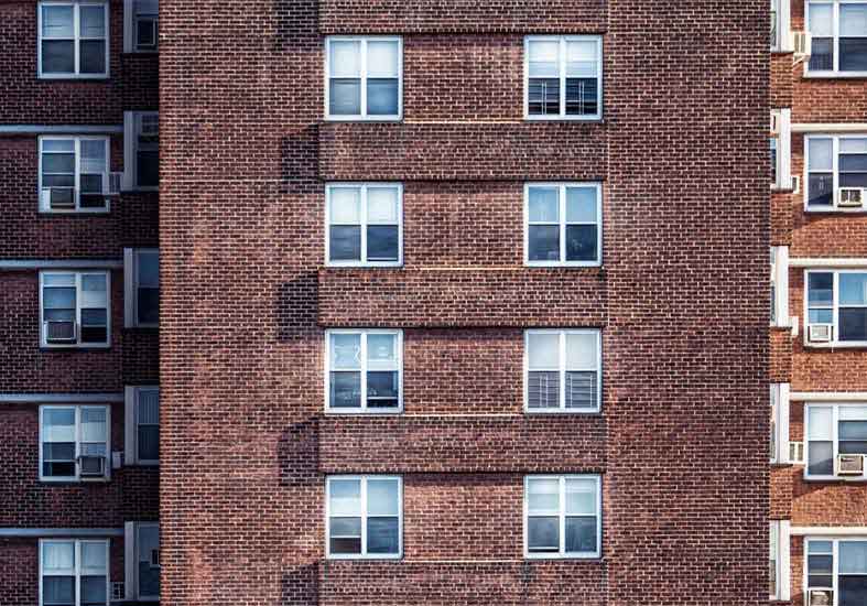 Brick high rise building 
