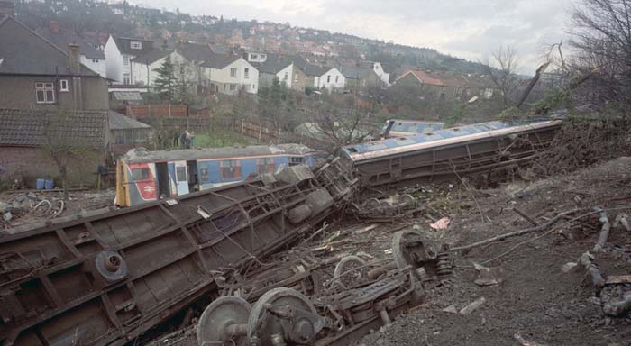 Purley train crash , derailed trains