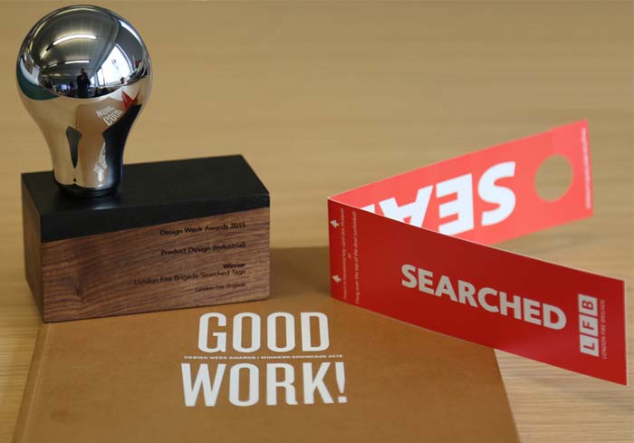 Design Week award next to the red searched tag