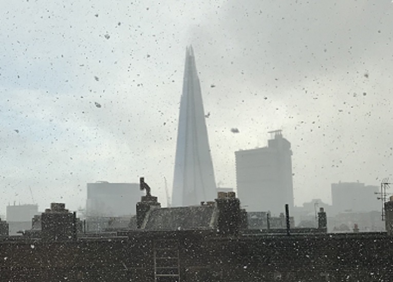 Snowy image of The Shard 
