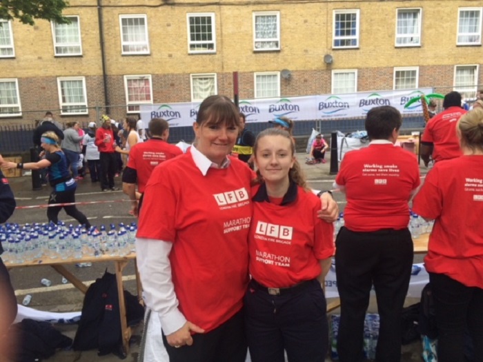 London Fire Commissioner Dany Cotton with fire cadet Bethany