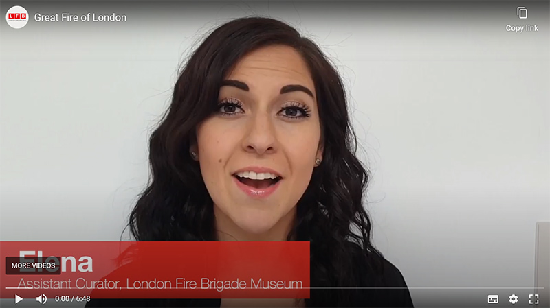 Great Fire of London video presenter - Elena