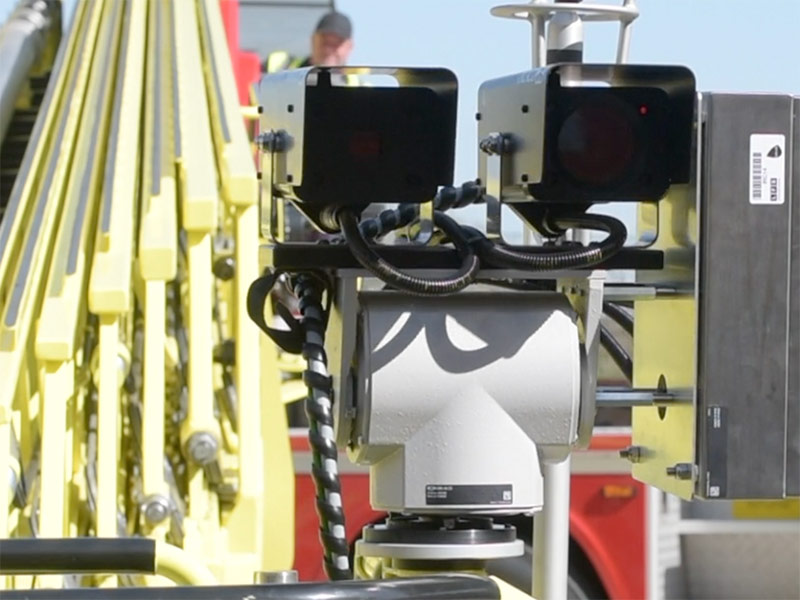Cameras on a 64m turntable ladder