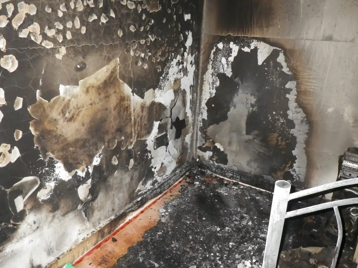 A home damaged by fireworks