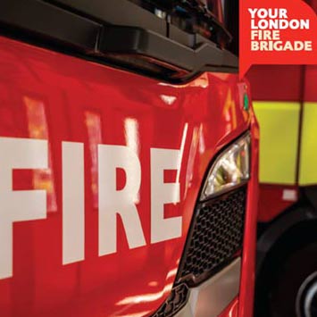 Close up of a fire engine.