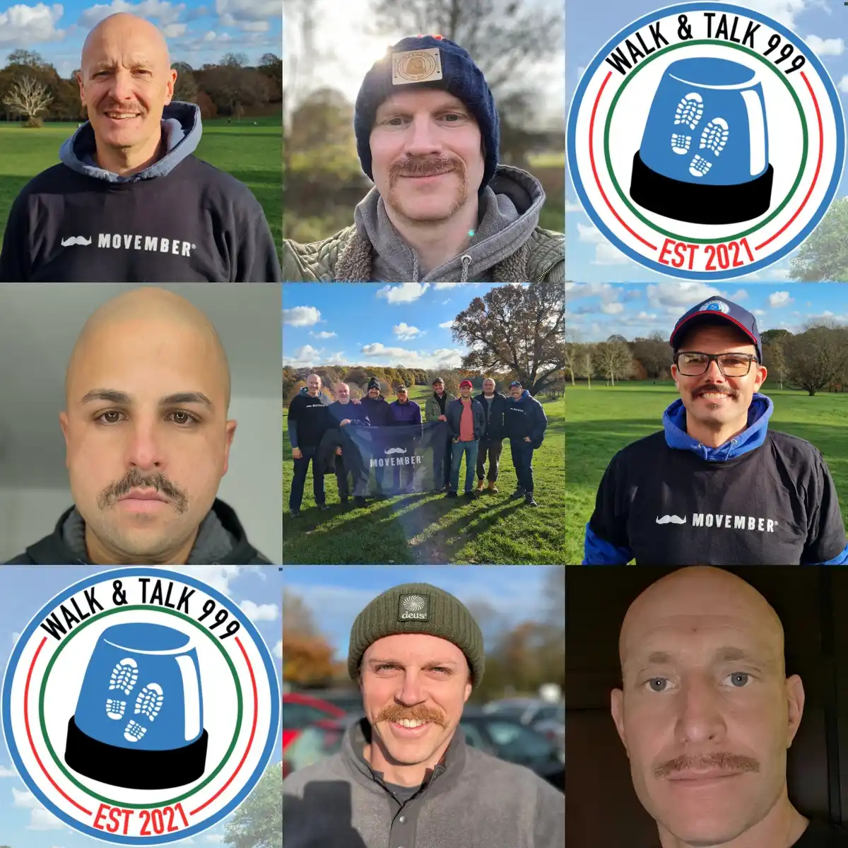 Walk & Talk 999 collage of people and logos